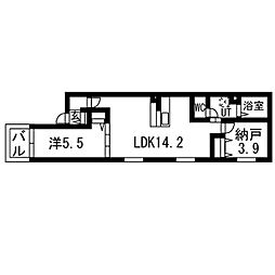 RUSCELLO笠寺 2階1LDKの間取り