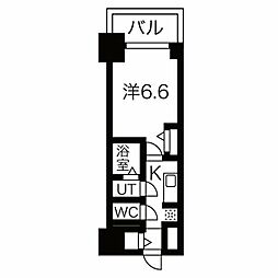 ファステート名古屋駅前ドリーム 6階1Kの間取り