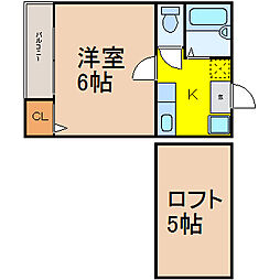 ルミナス 1階1SKの間取り