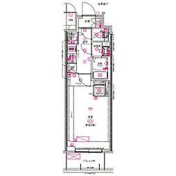 CREST TAPP名古屋山王 1Kの間取図画像