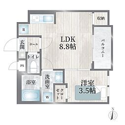 Cherim浄心West 1LDKの間取図画像