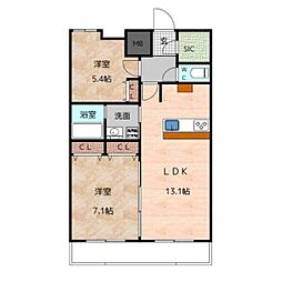 Ceres Daimon 2LDKの間取図画像