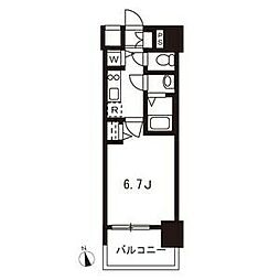 メインステージ名古屋ノースマーク 1Kの間取図画像