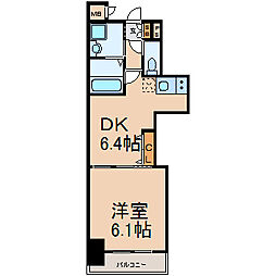 エステムプラザ名古屋駅前プライムタワー 1DKの間取図画像
