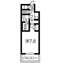 メイクス名駅太閤 1Kの間取図画像