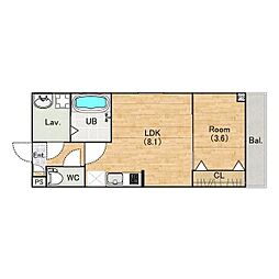 (仮称)ジーメゾン名港ベイリス 1LDKの間取図画像