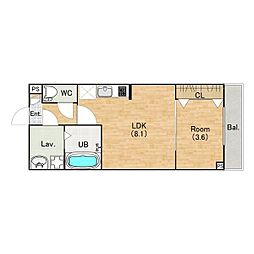 (仮称)ジーメゾン名港ベイリス 1LDKの間取図画像