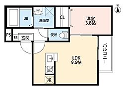 HaroKanayama 1LDKの間取図画像