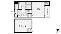 ドエル神野 1SKの間取図画像