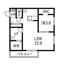 Toyoda Fika 1LDKの間取図画像
