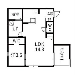 Toyoda Fika 1LDKの間取図画像