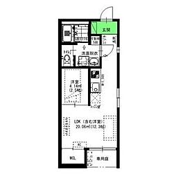 グランレーヴ伝馬 1LDKの間取図画像
