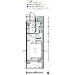 ディアレイシャス名古屋太閤通IV 1Kの間取図画像