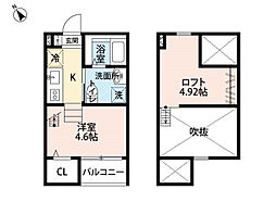 ラフェリオ2 1Kの間取図画像