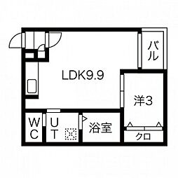ステラ三吉町 1LDKの間取図画像