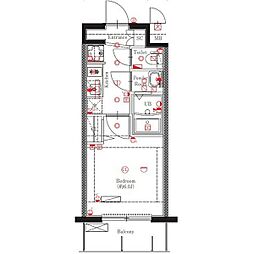 マキシヴ名古屋 1Kの間取図画像