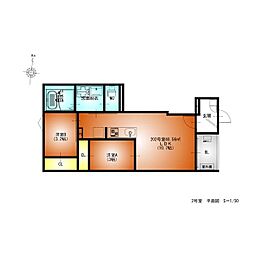 REGALEST伝馬町南 2LDKの間取図画像