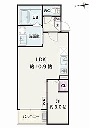 Jack kitauchiI 1LDKの間取図画像