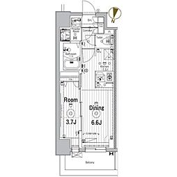 メイクスデザイン名駅南 1DKの間取図画像