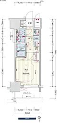 プレサンスNAGOYAシティオ 1Kの間取図画像