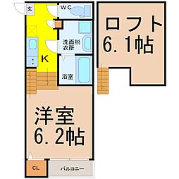 ハーモニーテラス向島町 1Kの間取図画像