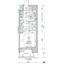 ディアレイシャス名古屋大須通南 1Kの間取図画像