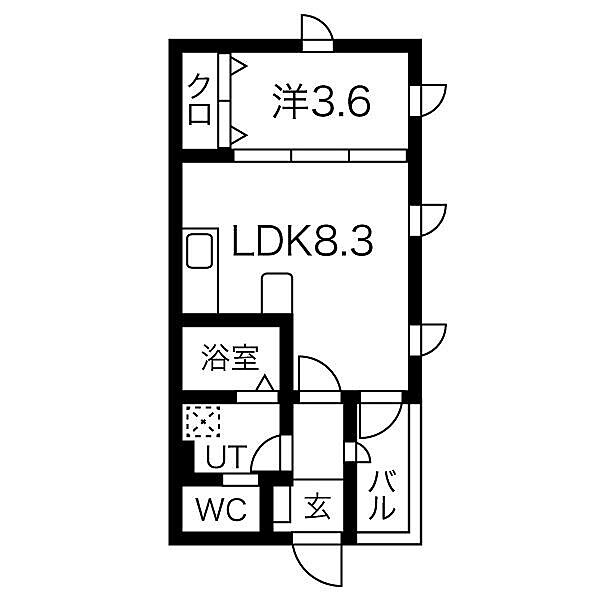 画像2:1LDK ［ LDK8.3・洋3.6 ］