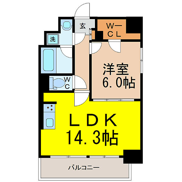 愛知県名古屋市東区葵１丁目(賃貸マンション1LDK・2階・48.40㎡)の写真 その2
