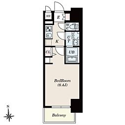 S-RESIDENCE尾頭橋beaute 4階1Kの間取り