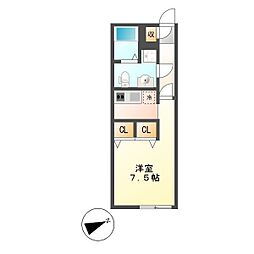 Branche千種公園 3階ワンルームの間取り