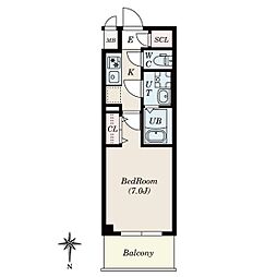 S-RESIDENCE名駅NorthII 6階1Kの間取り