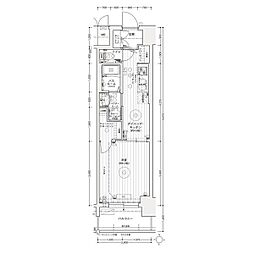 エステムコート名古屋ライブゲート 3階1DKの間取り