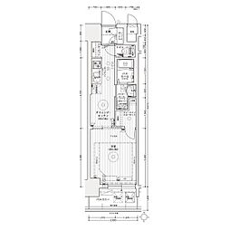 エステムコート名古屋ライブゲート 4階1DKの間取り