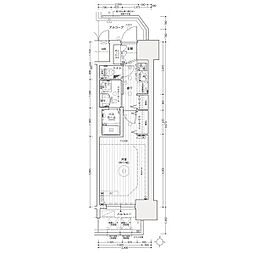 エステムコート名古屋ライブゲート 15階1Kの間取り