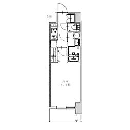 S-RESIDENCE金山altano 8階1Kの間取り
