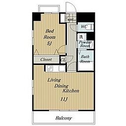 フォレスト9 3階1LDKの間取り