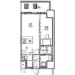 S-RESIDENCE金山epure 7階1LDKの間取り