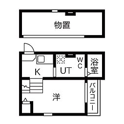 ボンヌール枇杷島 2階1SKの間取り