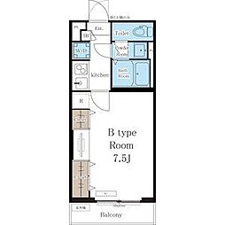 リブリ・露橋 2階1Kの間取り