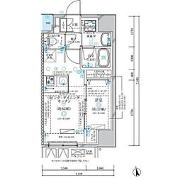 ディアレイシャス名古屋浄心 5階1LDKの間取り