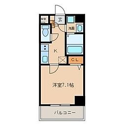 Z・R名駅 5階1Kの間取り