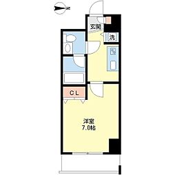 プロシード金山 9階1Kの間取り