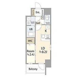 エスリード金山ル・グラン 6階1LDKの間取り