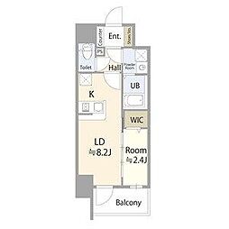 エスリード金山ル・グラン 7階1LDKの間取り