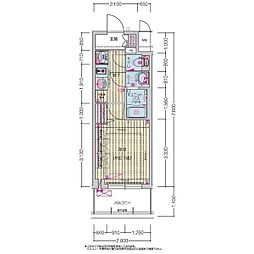 プレサンス上前津ディアシス 4階1Kの間取り