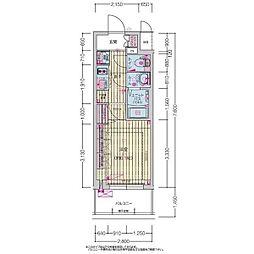 プレサンス上前津ディアシス 5階1Kの間取り
