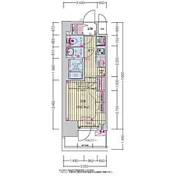プレサンス上前津ディアシス 8階1Kの間取り