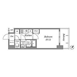 アドバンス名古屋シュテルン 10階1Kの間取り