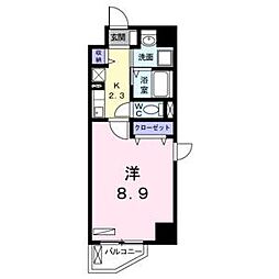 ストーンブリッジ名駅 3階1Kの間取り