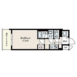 エス・キュート 丸の内 9階1Kの間取り